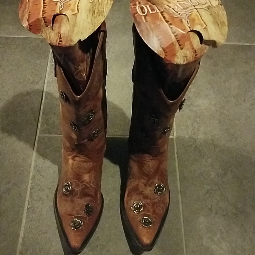 NEWOld gringo cowgirl boots metalflowerembellished